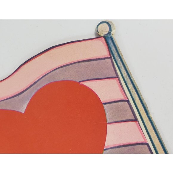 Vintage Peck Valentine's Day Die Cut Steamboat Tugboat Decoration Flocked 1987 - Picture 3 of 5